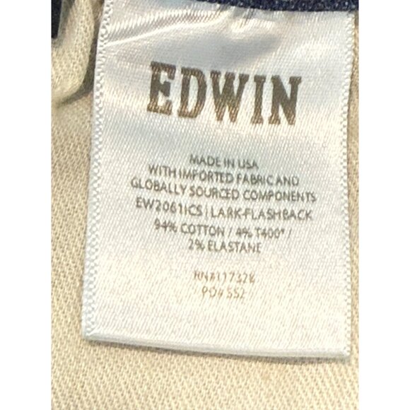 Edwin 1947 Women's Lark Mid-Rise Boot Cut Jeans Blue Flashback Size 32 NWT - Picture 8 of 10